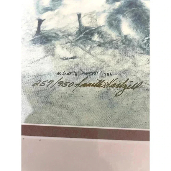 VTG Annette Hartzell Duck with Chicks Signed 257/950 1986 Signed Print Frame - Picture 2 of 10